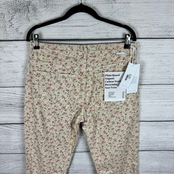 Boyish Women's High Rise Tommy Desert Rose Floral Ivory Straight Jeans Size 30 - Picture 8 of 10